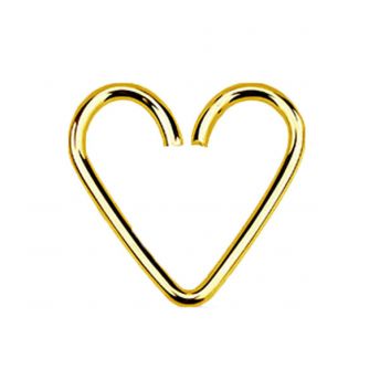 Gold Plated Sterling Silver Daith Heart 1mm x 12mm (5)