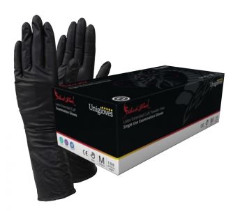 X-LARGE Select Black LONG CUFF Latex Gloves 
