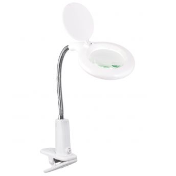 13w LED Clip on Desk Magnifier White Lamp