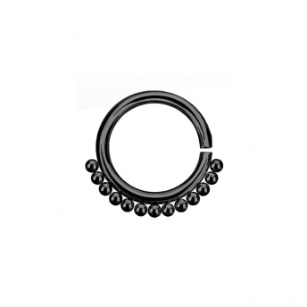 Annealed Stainless Beaded Septum Ring 1.2mm - Black