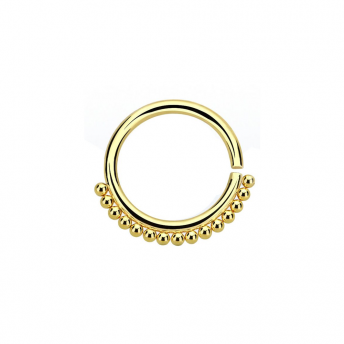 Annealed Stainless Beaded Septum Ring 1.2mm - Gold