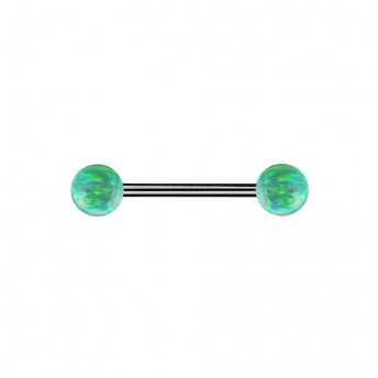 Double Opal Titanium Barbells 1.6mm - Green