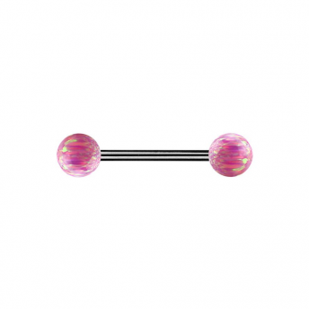 Double Opal Titanium Barbells 1.6mm - Pink