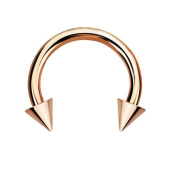Stainless Coned Rose Gold Circular Barbells 1.2mm