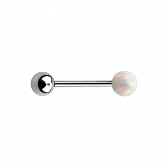Single Opal Titanium Barbells 1.6mm - White