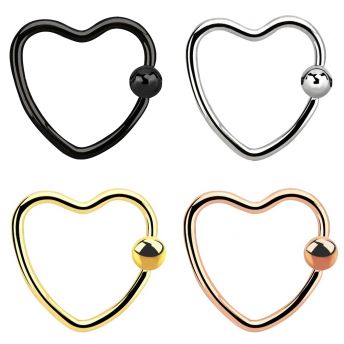 Stainless Daith Heart BCR 1.2mm
