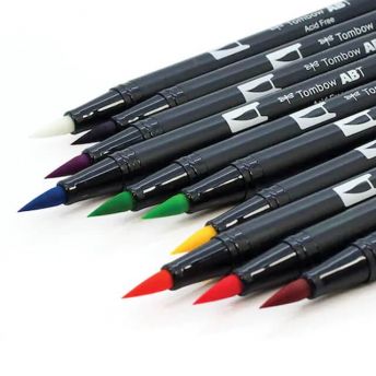 Tombow Dual Brush Pen 12 Colour Set- DISC